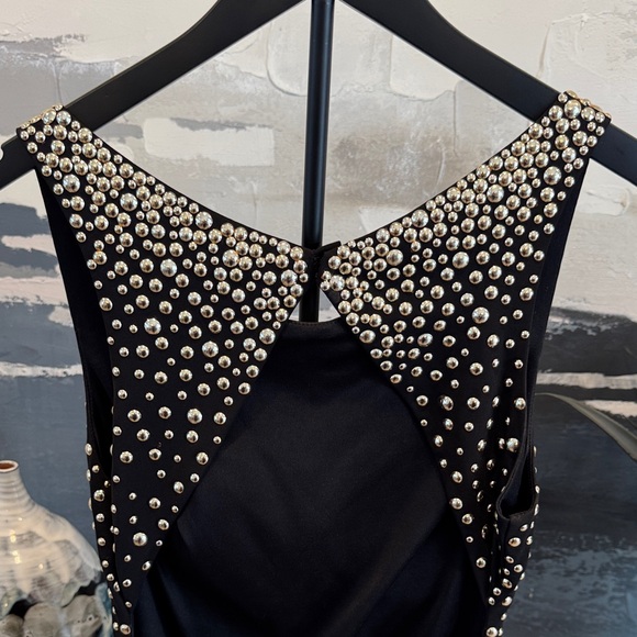 La Femme Black Dress with Silver Embellishments - Picture 6 of 6